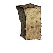 a tall rectangular crouton with a cheerful face