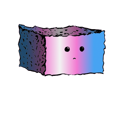 a rectangular crouton with an expressive face