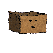 a rectangular crouton with a relaxed face (content)