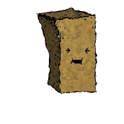 a tall rectangular crouton with a cheerful face (content)