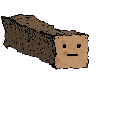 a long rectangular crouton with a blocky face