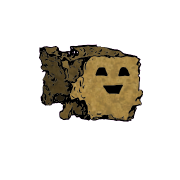 a crumbled square crouton with a blocky face (content)