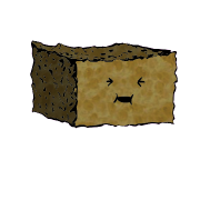 a rectangular crouton with a cheerful face (content)